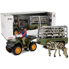 Quad zebra szállítós utánfutóval játékfigura