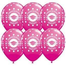 Qualatex 11 inch-es Congatulations Graduate Dots Wild Berry Ballagási Latex Lufi party kellék