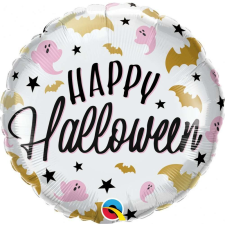 Qualatex 18 inch-es Denevér és Szellem Mintás - Halloween Fólia Lufi party kellék