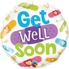Qualatex 18 inch-es Get Well Soon Bandages Fólia Lufi party kellék