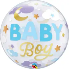 Qualatex 22 inch-es Baby Boy Sweet Dreams Bubble Lufi Babaszületésre party kellék