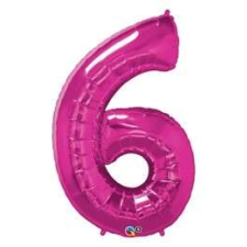 Qualatex Magenta Rózsaszín 6-os Számos Fólia Lufi - 86 cm party kellék