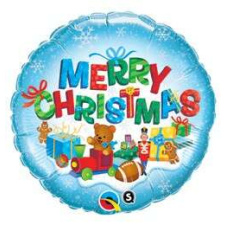 Qualatex Merry Christmas - Karácsonyi Ajándékok Fólia Lufi, 46 cm party kellék