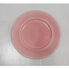 QUALITY CERAMIC LUXE kerámia, rózsaszín desszert tányér, 20,5cm. 1db tányér és evőeszköz