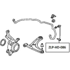Quaro stabilizátor rúd gömbfej első tengely bal,300mm,acél,anyával autóalkatrész