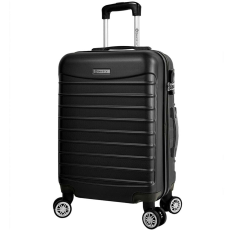 Quasar & Co. Nagy kocsi, Quasar & Co.®, Model Line, teleszkópos fogantyú, rejtjel, 4 dupla kerék 360°-os elforgatással, 77 x 52 x 31 cm, ABS, fekete