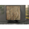 Quillon Design magas komód Quillon 120 cm akác - barnás természetes kő
