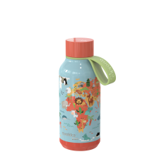 QUOKKA Hőtartó fémkulacs pánttal SOLID KIDS - Map of Life 330ml - Quokka jóga felszerelés