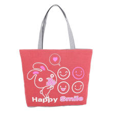  &quot;Happy Smile&quot; feliratú lilás színű nyuszis válltáska kézitáska és bőrönd