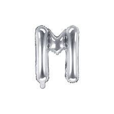 "M" betű fólia lufi 35cm ezüst party kellék