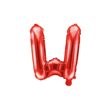 "W" betű fólia lufi 35cm piros party kellék