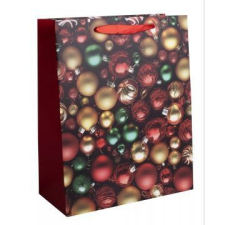 Qx Ajándéktasak karácsonyfa díszek mintával - 26 x 32 cm party kellék