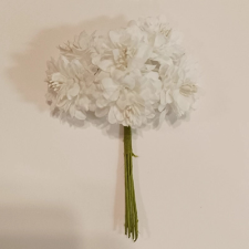 Qx Babarózsa pick 6 fej 4cm fehér dekorációs kellék