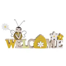 Qx Dekor fa welcome méhecske tábla 30x13,5 cm dekorációs kellék