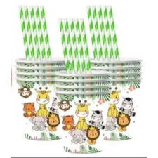 Qx Dzsungel mintás papír pohár készlet - 10 db-os party kellék