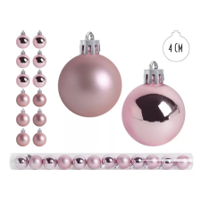QX-IMPEX KFT IRIS karácsonyi dísz, pvc gömb rózsszín 12db 4cm (050394) karácsonyi dekoráció