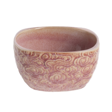 QX-IMPEX KFT IRIS kerámia müzlis tál virágos rózsaszín 14x10cm (171219) tányér és evőeszköz