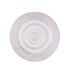 QX-IMPEX KFT IRIS műanyag tálca, körös, antik fehér 33 cm (676566) tányér és evőeszköz