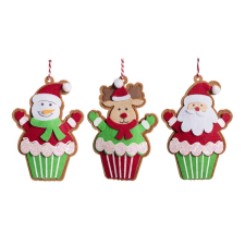 QX-IMPEX KFT IRIS textil akasztós karácsonyi muffin (061106) karácsonyi dekoráció