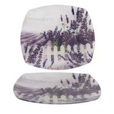QX-IMPEX KFT IRIS üveg tányér levendula minta 25x25cm (QX_IMPEX_KFT_102020) tányér és evőeszköz