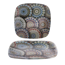 QX-IMPEX KFT IRIS üveg tányér mandala minta minta 25x25cm (102026) tányér és evőeszköz