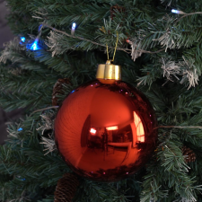 QX-IMPEX KFT Karácsonyfadísz fényes piros 20cm karácsonyfadísz