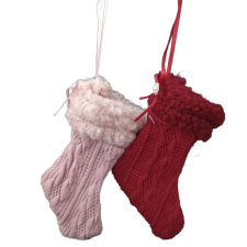 QX-Impex Kötött zokni 4 féle karácsonyi dekoráció