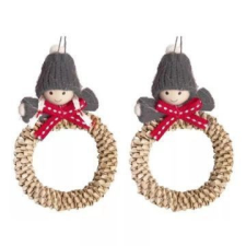 Qx Karácsonyi ajtódísz figurákkal, 10 cm - többféle party kellék