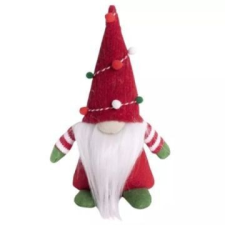Qx Karácsonyi manó dekoráció, filc, 20 cm - Piros-zöld party kellék