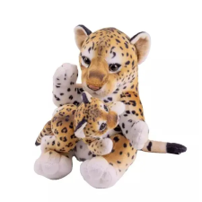 Qx Leopárd plüssfigura kicsinyével - 25 cm plüssfigura