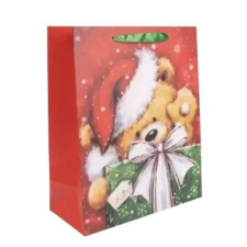 Qx Maci mikulássapkában ajándéktasak - 26 x 32 cm ajándéktasak