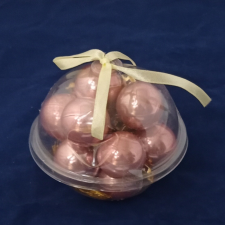 Qx Műanyag gömb gömbben 3cm 12db-os lazac karácsonyfadísz