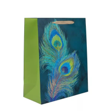 Qx Pávatoll mintás ajádéktasak - 18 x 23 cm ajándéktasak