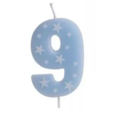 Qx Színes születésnapi számgyertya, 6 cm - 9 party kellék