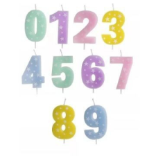 Qx Színes születésnapi számgyertya, 6 cm - többféle party kellék