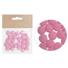 Qx Zsenília pompon 1,5cm 24db/csomag rózsaszín dekorációs kellék