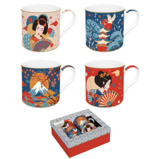  R2S.179TOKY Porcelán bögreszett 4 db-os, 300ml, dobozban, Atmosphere, Tokyo bögrék, csészék