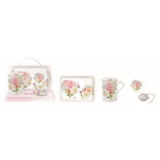  R2S.306ROLC Teázós szett porcelánbögrével, 250ml,műanyag kistálcával, teafiltertartóval és fémszűrővel, Romantic Lace bögrék, csészék
