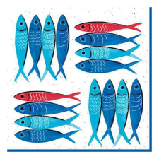 R2S.414SARD Papírszalvéta 33x33cm,Sardine&- 039;s Party,20 db-os papírárú, csomagoló és tárolóeszköz