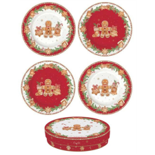  R2S.924FANG Porcelán desszerttányérszett 4db-os,19cm dobozban, Fancy Gingerbread konyhai eszköz
