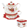 R2S R2S.1096CHME Porcelán egyszemélyes teásszett 450/370ml, dobozban, Christmas Memories