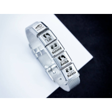 R.M.ékszer Életünk lenyomatai 5 egyedi medálos MoMents acél karkötő karkötő