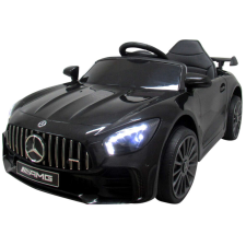 R-Sport Elektromos autó hang- és fényeffekttel + távirányító 12V #fekete elektromos járgány