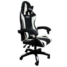 R-Sport Gamer szék, forgószék masszázs funkcióval, fekete-fehér forgószék