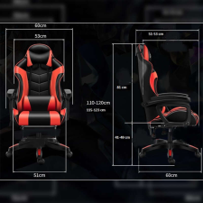 R-Sport Gamer szék, forgószék masszázs funkcióval, fekete-piros forgószék