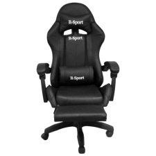 R-Sport Gamer szék, forgószék masszázs funkcióval, lábtartóval, fekete forgószék