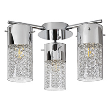 RÁBALUX Rábalux Niagara króm fali lámpa átlátszó, kristály stílusú búrával (3xE14), IP44 világítás