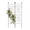 Rácsos ívelt rózsafuttató 2 db-os szett fekete 183 x 46 x 1 cm 10041750