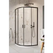 Radaway Alienta Black A 90x90 íves zuhanykabin, fekete profil 10229090-54-01 kád, zuhanykabin