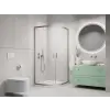 Radaway Alienta Brushed Nickel A/E íves szálcsiszolt króm zuhanykabin 80x80 átlátszó